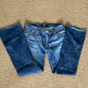 Rock Republic women blue jeans flare stretch size 31waist x 30 inseam x 6.5 rise